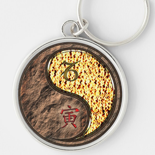 Capricorn & Fire Tiger Keychain (Front)