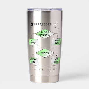 Capricorn Flowchart Funny Zodiac Humor (colourful) Insulated Tumbler