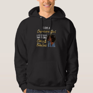 Capricorn Girl Classy & Fabulous Black Queen Afro  Hoodie