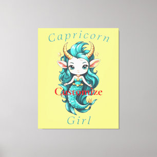 Capricorn Girl Mermaid Thunder_Cove Canvas Print
