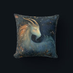 Capricorn Goat Zodiac Astrology Mystical Birthday Throw Pillow<br><div class="desc">This stunning art work depicts a goat,  the symbol for the zodiac sign of Capricorn. It has a celestial,  magical,  fantasy feel to it. AI assisted graphic purchased with commercial use.  Artwork:  RedHeronLighthouse</div>