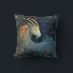 Capricorn Goat Zodiac Astrology Mystical Birthday Throw Pillow<br><div class="desc">This stunning art work depicts a goat,  the symbol for the zodiac sign of Capricorn. It has a celestial,  magical,  fantasy feel to it. AI assisted graphic purchased with commercial use.  Artwork:  RedHeronLighthouse</div>