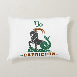 Capricorn Green Sea Goat Zodiac Accent Pillow