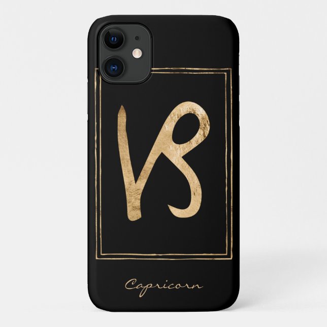 Capricorn hammered gold zodiac astrology birthday Case-Mate iPhone case (Back)