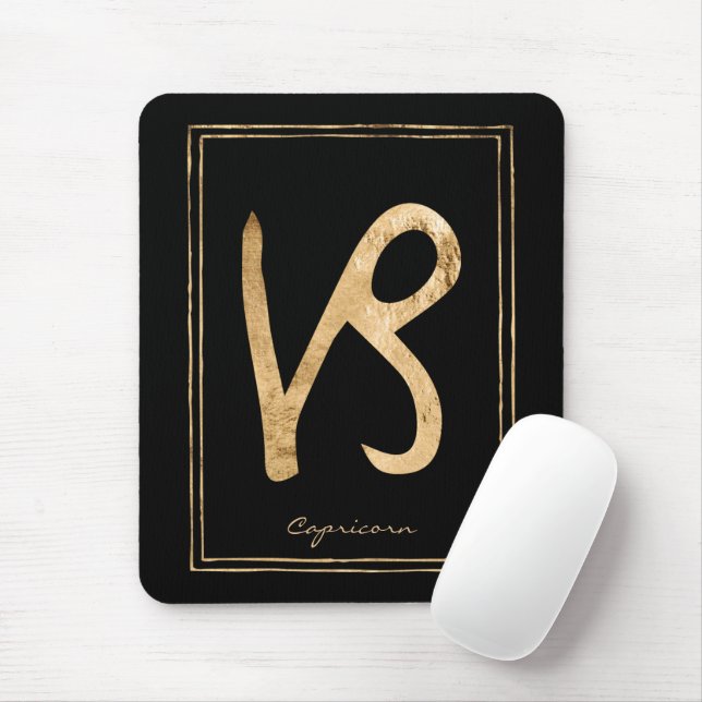 Capricorn hammered gold zodiac astrology mouse pad (With Mouse)