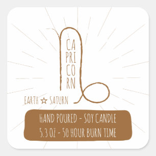 Capricorn Hand Poured Horoscope Soy Candle Label