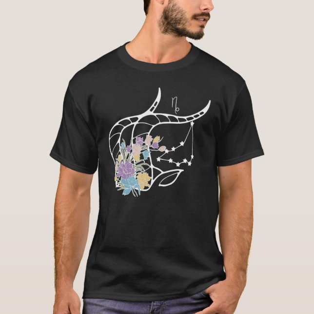 Capricorn   Hippie Zodiac Flowers  Peace Love Unit T-Shirt (Front)