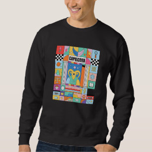 Capricorn Horoscope Abstract Zodiac Mystic Symbols Sweatshirt