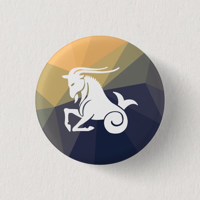 Capricorn horoscope astrology round button (Front)