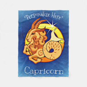 Capricorn Horoscope Design Fleece Blanket