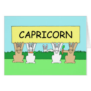 Capricorn Joyeux Bunnies Caricature Anniversaire.