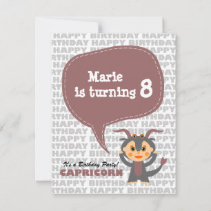 Capricorn Kids Party Invitation