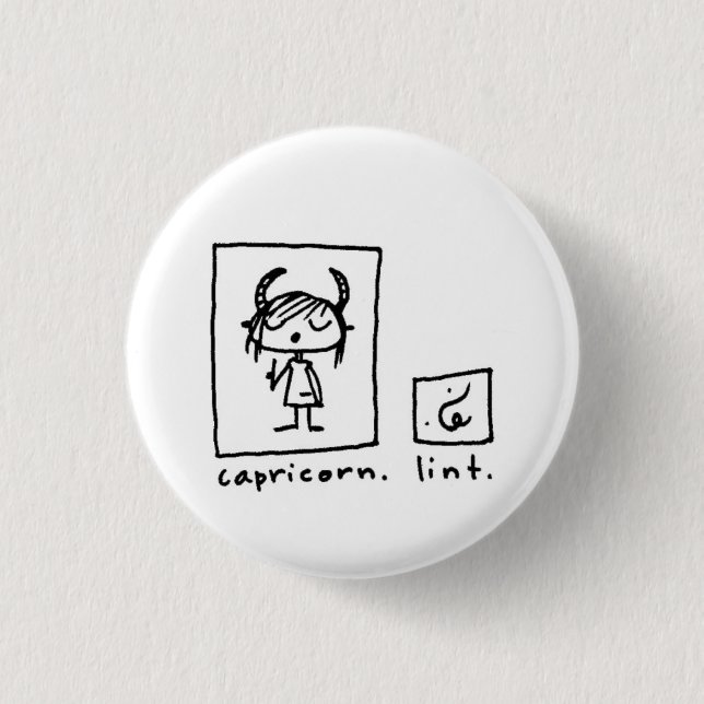 capricorn + lint 1 inch round button (Front)