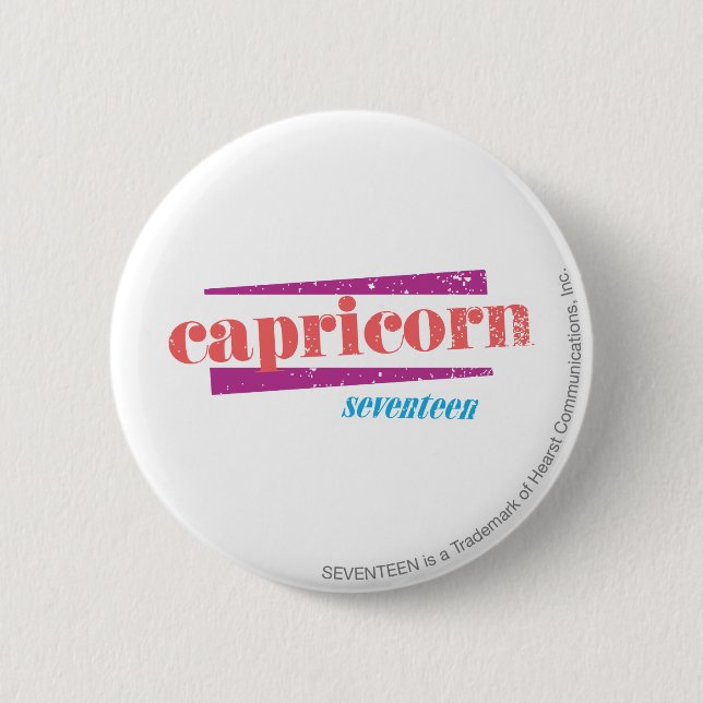 Capricorn Lt. Pink 2 Inch Round Button (Front)