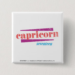 Capricorn Lt. Pink 2 Inch Square Button
