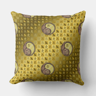 Capricorn & Metal Dragon Throw Pillow