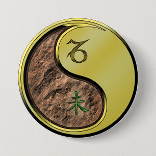 Capricorn & Metal Goat 3 Inch Round Button