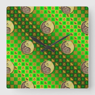 Capricorn & Metal Goat Square Wall Clock