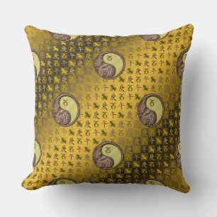 Capricorn & Metal Horse Throw Pillow