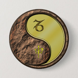 Capricorn & Metal Monkey 3 Inch Round Button