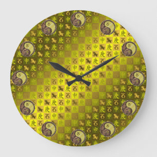 Capricorn & Metal Monkey Large Clock