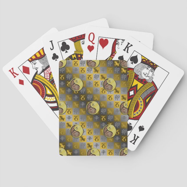 Capricorn & Metal Rabbit Playing Cards (Back)