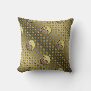 Capricorn & Metal Rabbit Throw Pillow