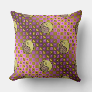 Capricorn & Metal Rooster Throw Pillow