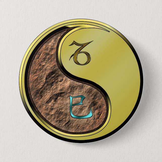 Capricorn & Metal Snake 3 Inch Round Button (Front)