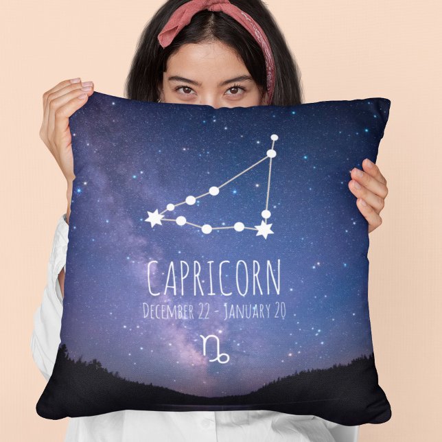 Capricorn | Personalized Zodiac Constellation Throw Pillow (Creator Uploaded)