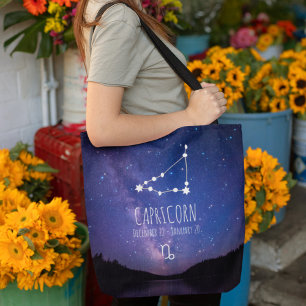 Capricorn   Personalized Zodiac Constellation Tote Bag