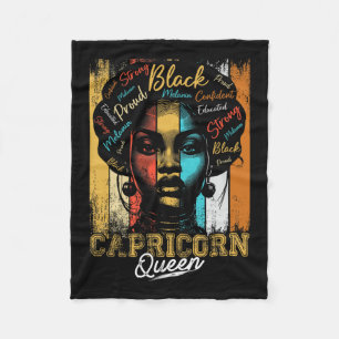 Capricorn Queen Born Nov Dec Zodiac Black History Fleece Blanket