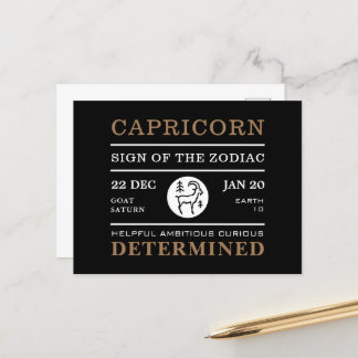 Capricorn Sign of the Zodiac, Astrological Postcard