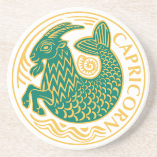 Capricorn Sign of the Zodiac on a Coaster