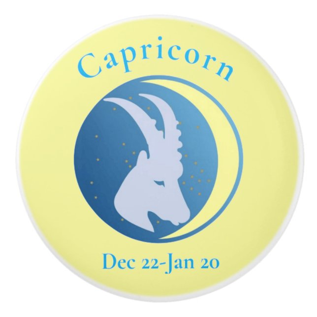Capricorn Sign Thunder_Cove Ceramic Knob (Front)