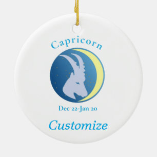 Capricorn Sign Thunder_Cove Ceramic Ornament