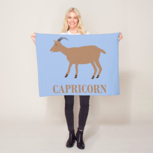 Capricorn Star Sign Goat Fleece Blanket