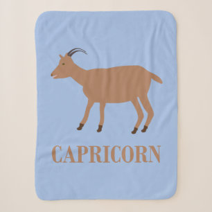 Capricorn Star Sign Goat Sherpa Blanket