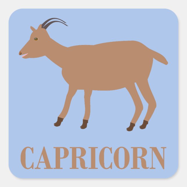 Capricorn Star Sign Goat Square Sticker (Front)