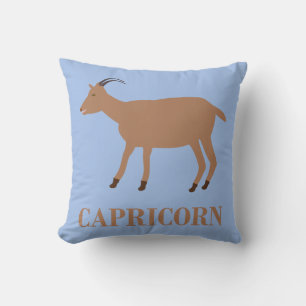 Capricorn Star Sign Goat Throw Pillow