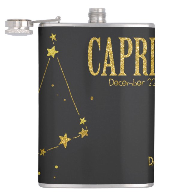 Capricorn Star Sign Hip Flask (Opened)