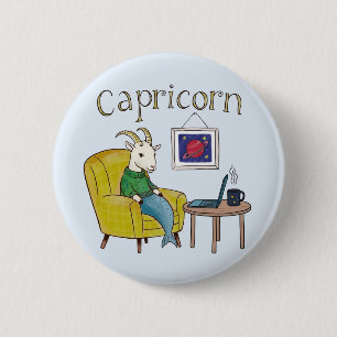 Capricorn star sign Sea Goat zodiac star 2 Inch Round Button