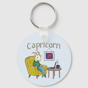 Capricorn star sign Sea Goat zodiac star Keychain