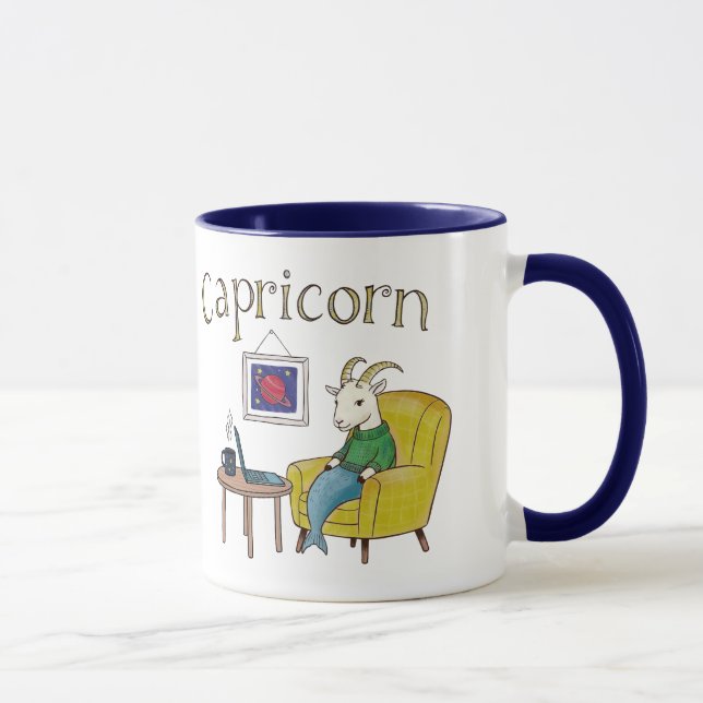 Capricorn star sign Sea Goat zodiac star Mug (Right)