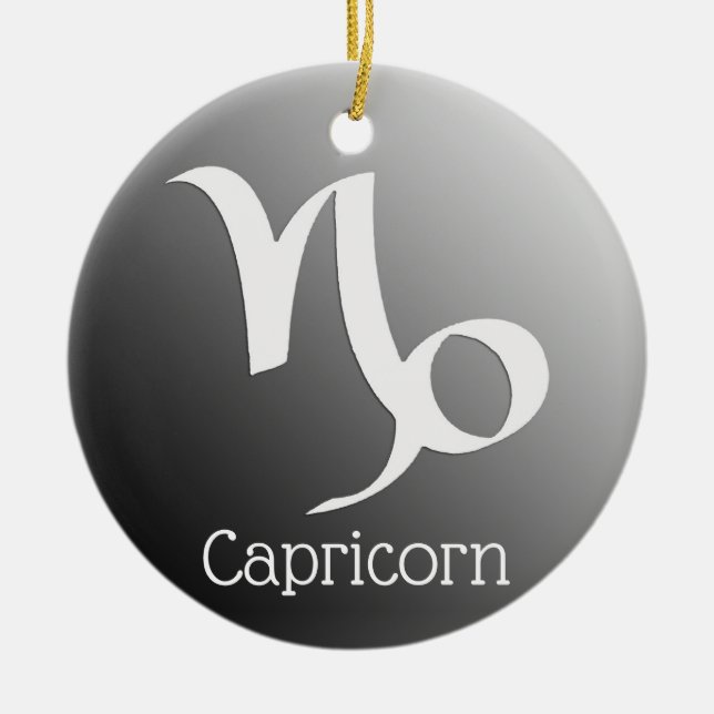 Capricorn Sun Sign Zodiac Symbol  Ceramic Ornament (Front)
