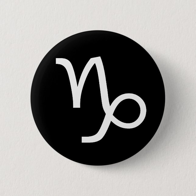 Capricorn Symbol 2 Inch Round Button (Front)