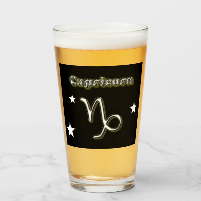 Capricorn symbol  glass (Front Filled)