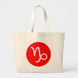 Capricorn Symbol Large Tote Bag