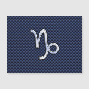 Capricorn Symbol Navy Carbon Fibre Style