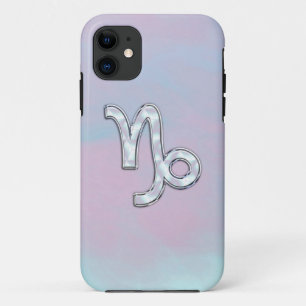 Capricorn Symbol on Mother of Pearl Nacre Decor iPhone 11 Case